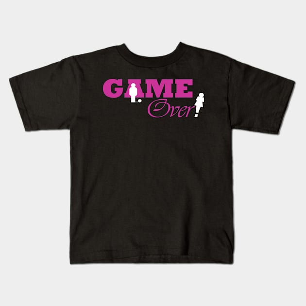 Game Over pink Kids T-Shirt by VaridianDesigns